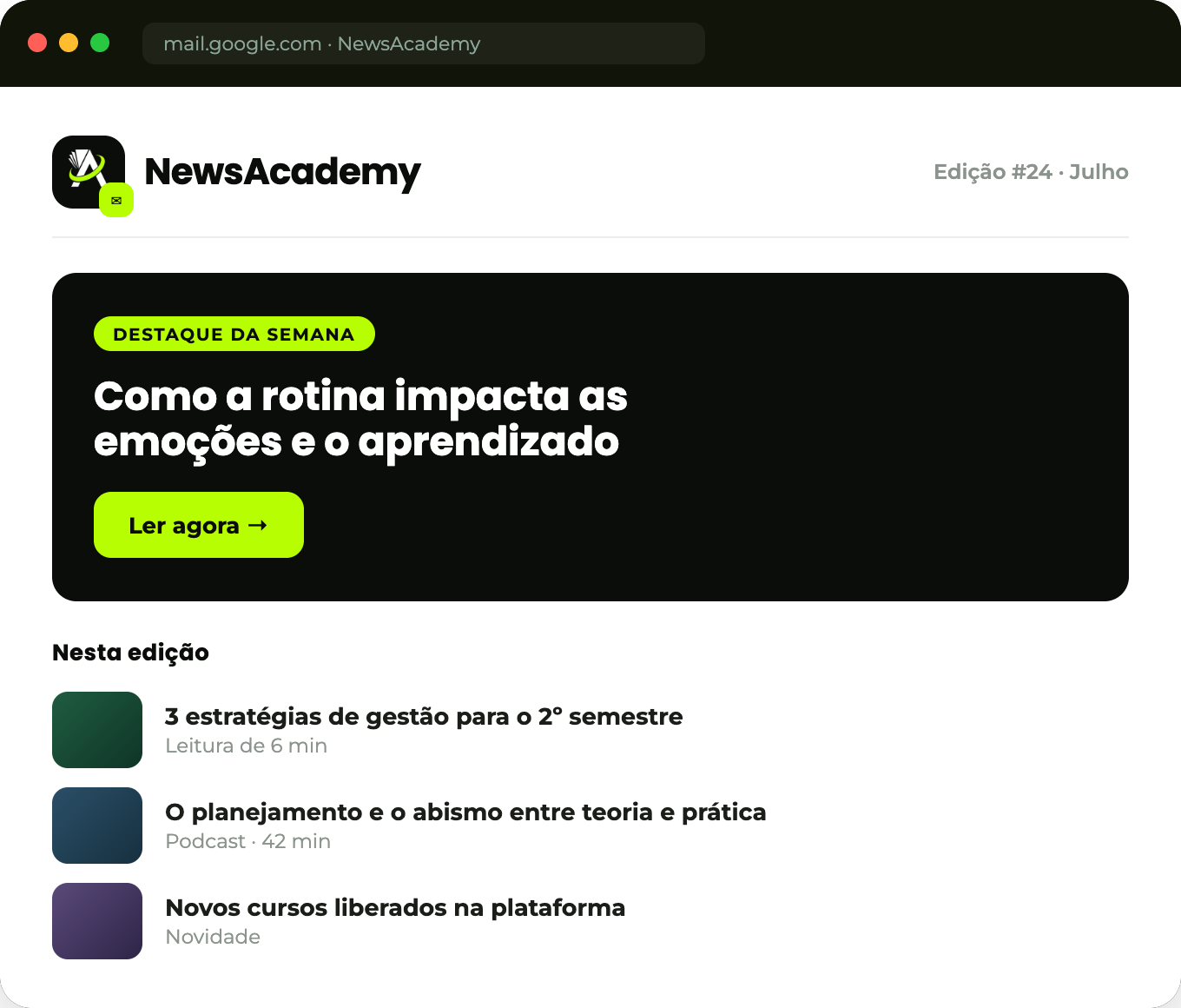 Prévia do NewsAcademy